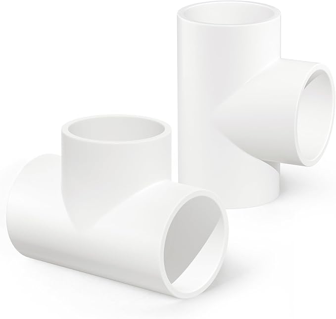 GASHER 25PCS PVC Pipe Fitting 3/4" x 3/4" x 3/4" PVC Tee Furniture Grade Pipe Socket Fittings, For Home or Industrial