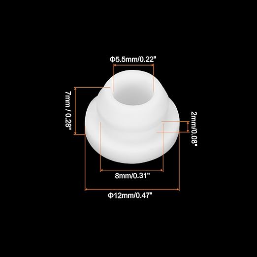 MECCANIXITY 20Pcs Snap Silicone Rubber Grommet Plug Mount Dia 8mm ID 5.5mm Narrow Groove Width 2mm Seal Anti-Scratch Sleeves for Electrical Box Cable Pipes White