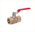 EZ-Fluid Heavy Duty 1" NPT Female Threaded IPS Brass Ball Valve Full Port Water Stop Shut Off, LF,Quarter Turn,Red Handle (1-Pack)