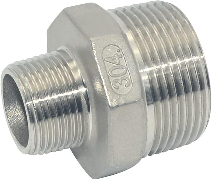 1-1/4" x 3/4" Male Threaded Reducing Nipple Fitting/Adapter,Stainless Steel SS304 NPT Pipe Hex Reducer
