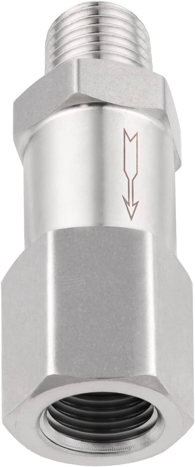 Yoebor 304 Stainless Steel Detachable Check Valve One Way Non-Return Valve for Water Oil Gas, 1pc (Mnpt(Inlet) x Fnpt, 1/2")