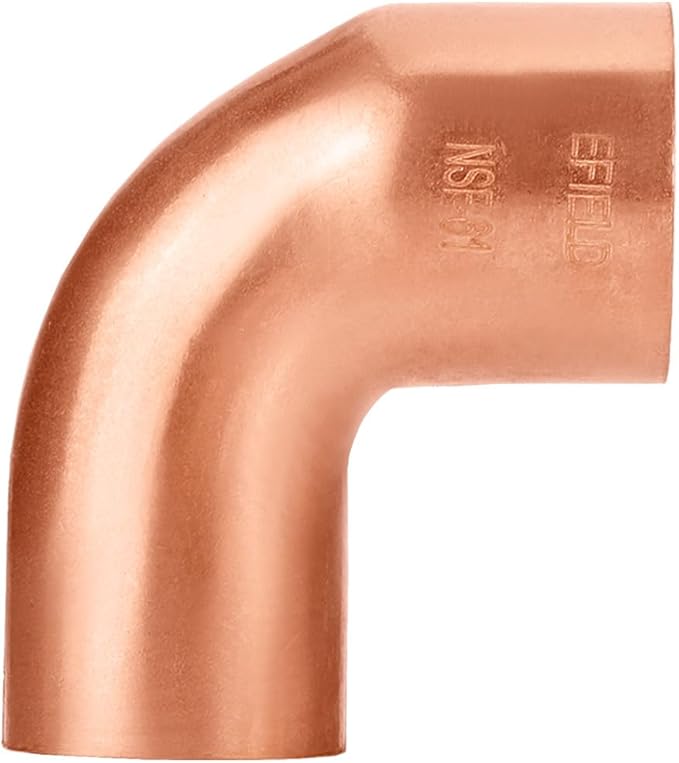 1-Pack EFIELD 1-1/4" FTG x Copper Short Radius 90° Street Elbow Copper Fitting (1-1/4"x1-1/4"),(COPPER083)