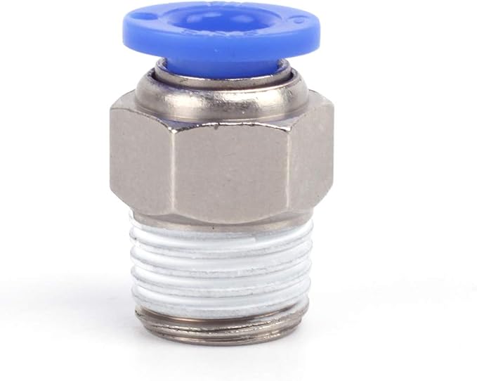 SNS 1/4"Tube OD x 3/8 NPT Male Straight Nickel Plated Brass Push to Connect Pneumatic Fittings（10 PCS） SPC1/4-03NPTBE