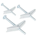 Hollow Wall Toggle Blot Anchors – Zinc Plated Steel Toggle Anchor W/Heavy Gauge Wing & Nut for Fastening into Wallboard Drywall Block and Other Hollow Materials - Wide Bearing Arms (Mix-32Pcs)