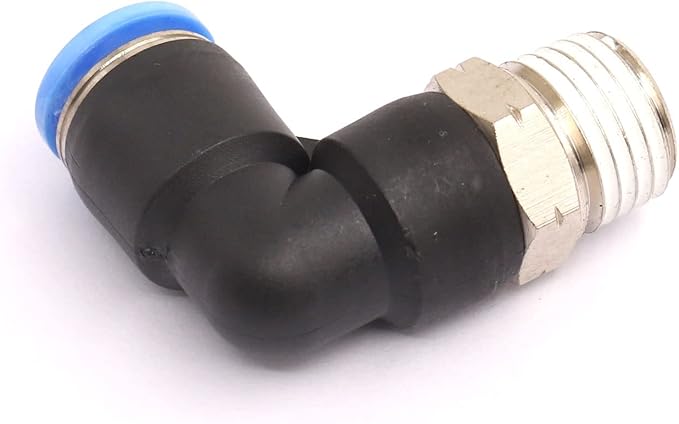 CEKER 1/8 Elbow Male Airlines Push Fittings 90 Degree Push to Connect Fittings Air Fittings, PL 10MM Tubing Od x 1/8" Npt Thread Pneumatic Push In Connectors Quick Connect Tube Fittings 5Packs