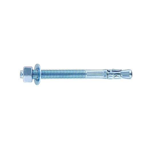 Conquest 5/8" x 7" Zinc Plated Wedge Anchors (Box of 25) – High Performance Concrete Anchors – Rust Resistant Zinc Plating for Dry Interior Environments – Heavy Duty Fastener for Concrete