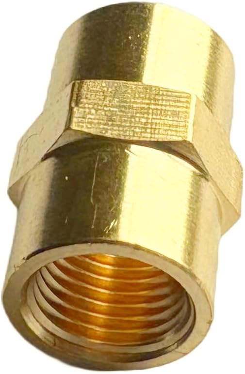 1/8" Female Threaded Hex Nipple Brass Coupling Coupling NPT Pipe Fitting Pipe Adapter Straight Connectors for Air, Gas, Oil, Fuel, Propane Pack of 2