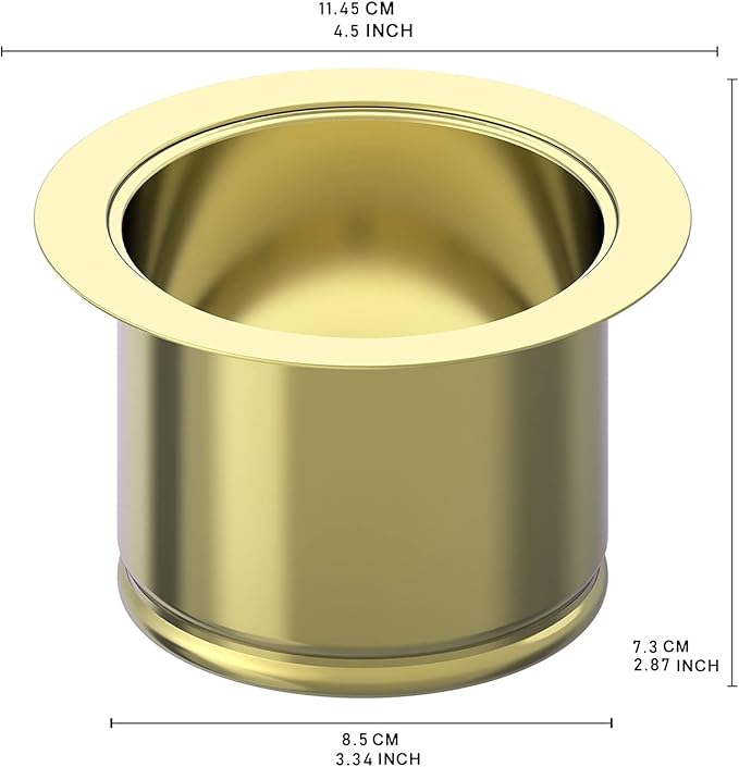 BOTEMY B9179 Extended Garbage Disposal Flange Deep Kitchen Sink Flange Stainless Steel for 3-1/2 Inch Standard Sink Drain Hole(Extended, Gold)