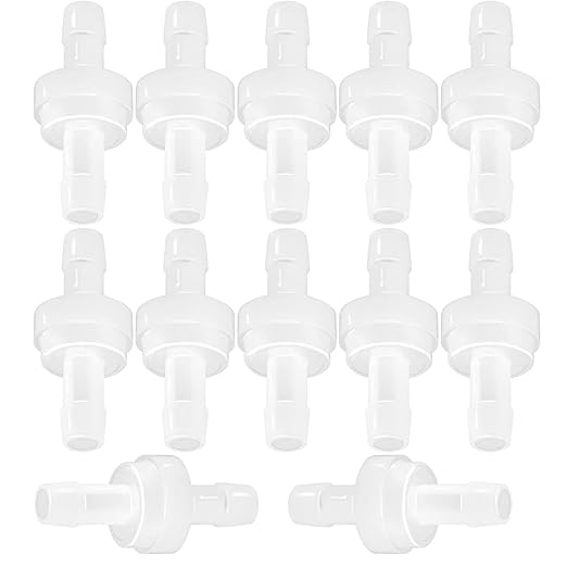 JoyTube 12 Packs Check Valve 5/16” (8MM) One-Way PVDF Plastic Hose Barb for Liquid Air