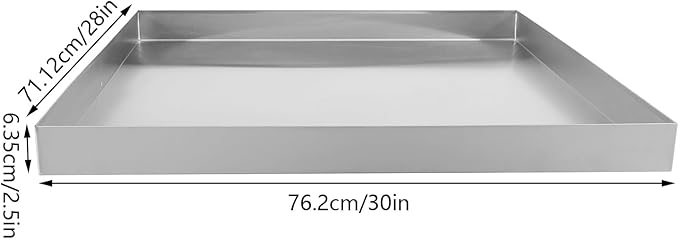 28" x 30" x 2.5" Washing Machine Drain Pan, Heavy Duty 304 Stainless Steel, Protects Floors from Leaks, Compact Washer Drip Tray with Drain Hole, for Dishwashers Refrigerators Water Heaters