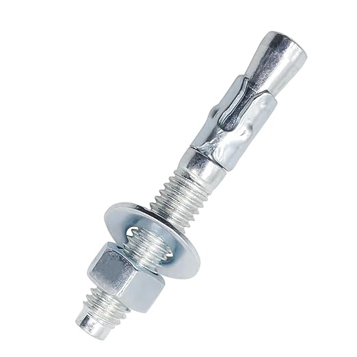 3/8 x 2-3/4 inch Carbon Steel Wedge Anchor kit for Concrete Cement Wall Floor Ground Deck Fence Base Bracket, Drill Stud Post Strong Screw Bolt Set.(30 pcs)