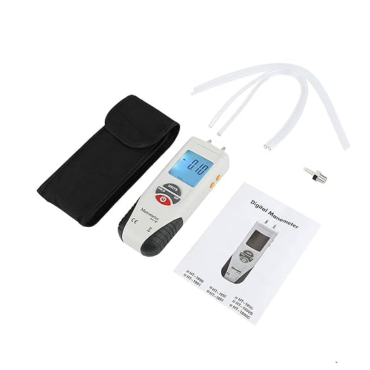 Digital Manometer, HT-1890 Handheld Differential Pressure Gauges with 11 Selectable Units Portable Air Pressure Meter for Testing