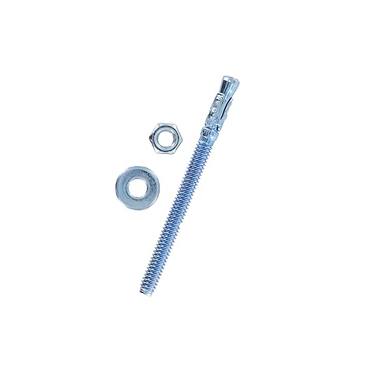 Conquest Zinc Plated Carbon Steel Concrete Wedge Anchors 1/4" x 3 1/4" - Heavy Duty Anchor Bolts for Interior Dry Environments and General Purpose Use (25 Pack)