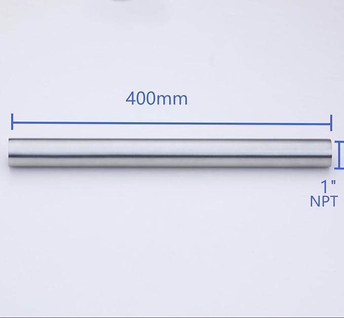 CONSTELLAR 304 Stainless Steel Pipe Fitting - 1" NPT Female x 1" NPT Female Threaded Thickened Pipe Wall, 400mm (16 inch) Length Heavy Nipple Seamless Pipe (1 Pcs)