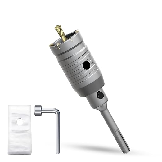 1-1/2" Concrete Hole Saw,38mm Masonry Hole Saw, with 110mm SDS Plus Shank Connecting Rod for Concrete Brick Cement Stone Wall Drilling Home Improvement (38mm |1-1/2")