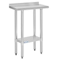 Hally Stainless Steel Table for Prep & Work 14 x 24 Inches, NSF Commercial Heavy Duty Table with Undershelf and Backsplash for Restaurant, Home and Hotel
