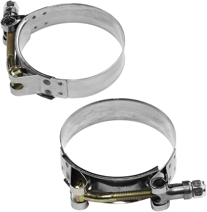 4 Pack 0.75" T-Bolt Hose Clamps, 304 Stainless Steel Turbo Intake Clamp, Working Range 1.1"-1.34"(28mm-34mm) for 0.75" I.D. Hose with 5mm Wall Thickness