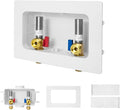 10-PACK GUOFIS Washing Machine Outlet Box with Center Drain,PEX Laundry Washer Box with Stainless Steel Water Hammer Arrestor (1/2"Push-fit Connection Inlet X 3/4"MHT Outlet)