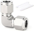 TAISHER 1PCS 316 Stainless Steel 90 Degree Compression Tube Pipe Fitting Connector, 1/4" Tube OD x 1/4" Tube OD Adapter