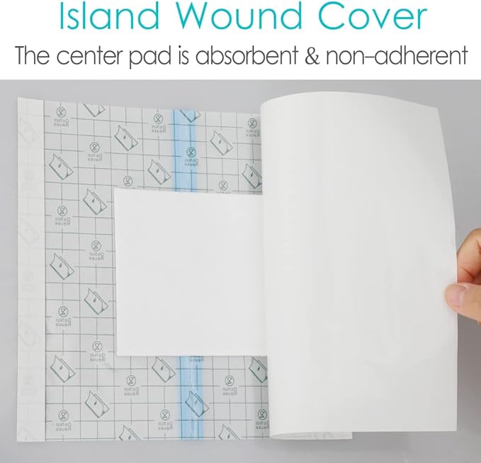 12"x12" Waterproof Shower Cover Incision Bandages for Large Wound with No Glue On The Center Adhesive Transparent Shower Protector Post Surgical Water Barrier Guard Pack of 14