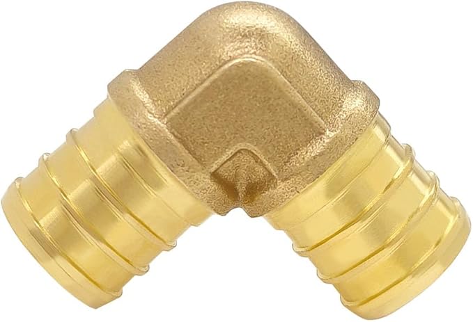 Hooshing 12PCS PEX Fittings Combo 3/4 inch, PEX Coupling (6PCS) 90 Degree Elbow (4PCS) Tee (2PCS) Brass Barb Crimp Fitting