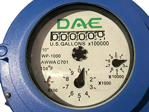 DAE WP-1000P 10" Woltmann Helix Water Meter, Pulse Output, Gallon