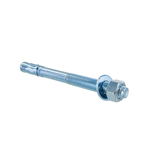 Conquest 3/4" x 8-1/2" Zinc Plated Wedge Anchors (Box of 10) – High Performance Concrete Anchors – Rust Resistant Zinc Plating for Dry Interior Environments – Heavy Duty Fastener for Concrete