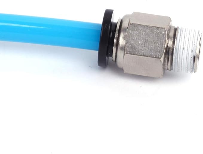 SNS 6mm Tube OD x 3/8 NPT Male Straight Nickel Plated Brass Push to Connect Pneumatic Fittings（10 PCS） SPC6-03NPBK