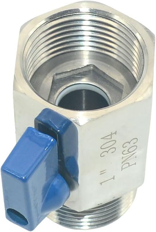 2 Pack Mini Ball Valve, Stainless Steel Female x Male NPT Thread Shut-Off Valve (1")
