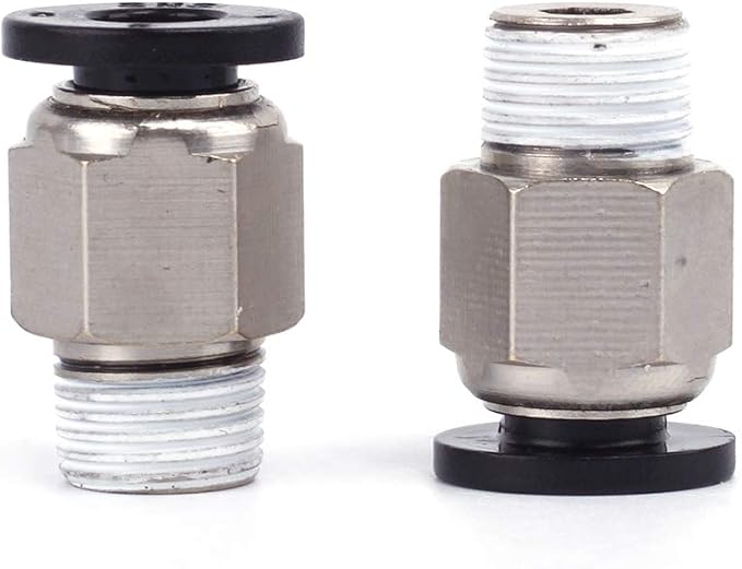 SNS 6mm Tube OD x 3/8 NPT Male Straight Nickel Plated Brass Push to Connect Pneumatic Fittings（10 PCS） SPC6-03NPBK