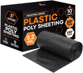 Xpose Safety Black Plastic Sheeting 10 Pack – 20' x 100' Rolls – Heavy Duty 5.2 Mil Poly Sheet – Waterproof, Dustproof, Vapor Barrier – for Construction, Painting, Industrial Use