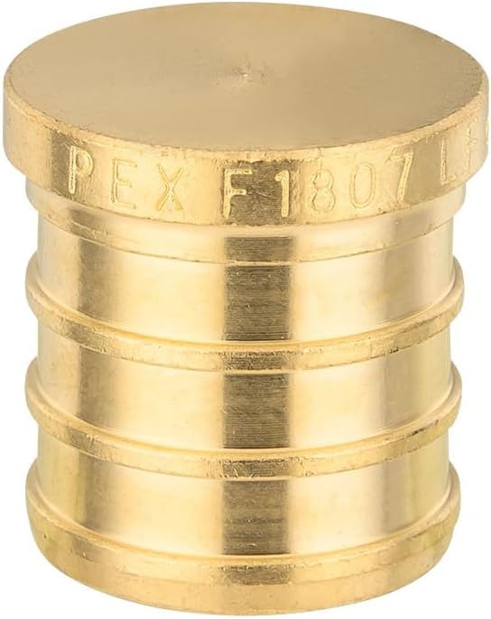 (Pack of 25) EFIELD Pex Plug 1-inch End Cap Brass Crimp Fittings, ASTM F1807,(PEX1807329-25PCS)