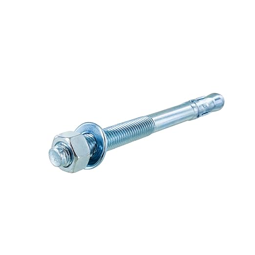 Conquest 3/4" x 8-1/2" Zinc Plated Wedge Anchors (Box of 10) – High Performance Concrete Anchors – Rust Resistant Zinc Plating for Dry Interior Environments – Heavy Duty Fastener for Concrete