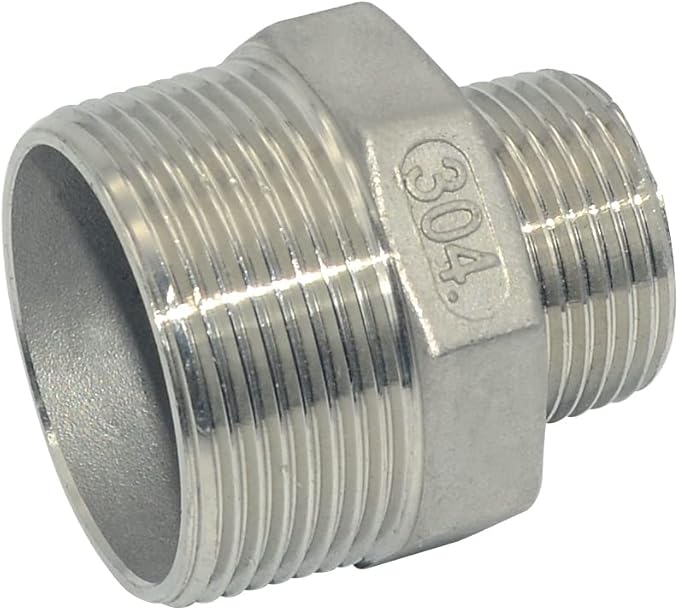 1-1/2" x 1" Male Threaded Reducing Nipple Fitting/Adapter,Stainless Steel SS304 NPT Pipe Hex Reducer