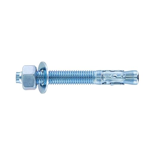 Conquest 5/8" x 5" Zinc Plated Wedge Anchors (Box of 25) – High Performance Concrete Anchors – Rust Resistant Zinc Plating for Dry Interior Environments – Heavy Duty Fastener for Concrete