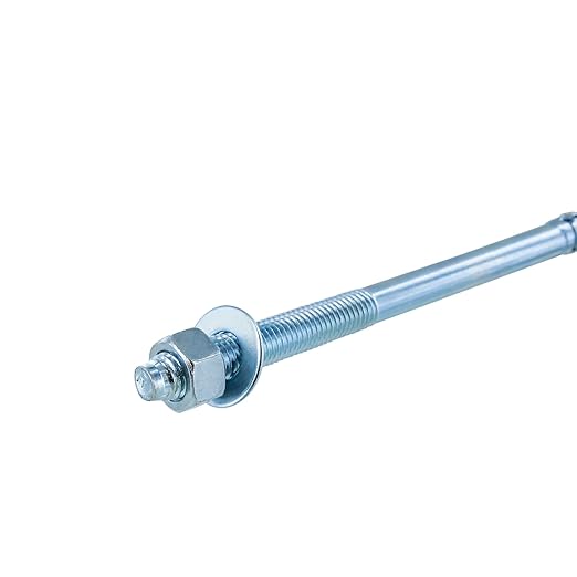 Conquest 5/8" x 10" Zinc Plated Wedge Anchors (Box of 10) - High Performance Concrete Anchors - Rust Resistant Zinc Plating for Dry Interior Environments - Heavy Duty Fastener for Concrete