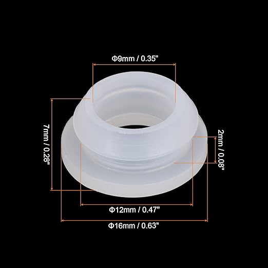 MECCANIXITY 20Pcs Snap Rubber Grommet Plug Mount Dia 12mm ID 9mm Narrow Groove Width 2mm Seal Anti-Scratch for Electrical Box Cable Pipes Transparent