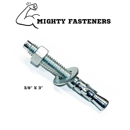 Zinc-Plated Steel Wedge Anchors, 3/8" X 3" - Heavy-Duty Mounting Bolts for Concrete - 50 Pack