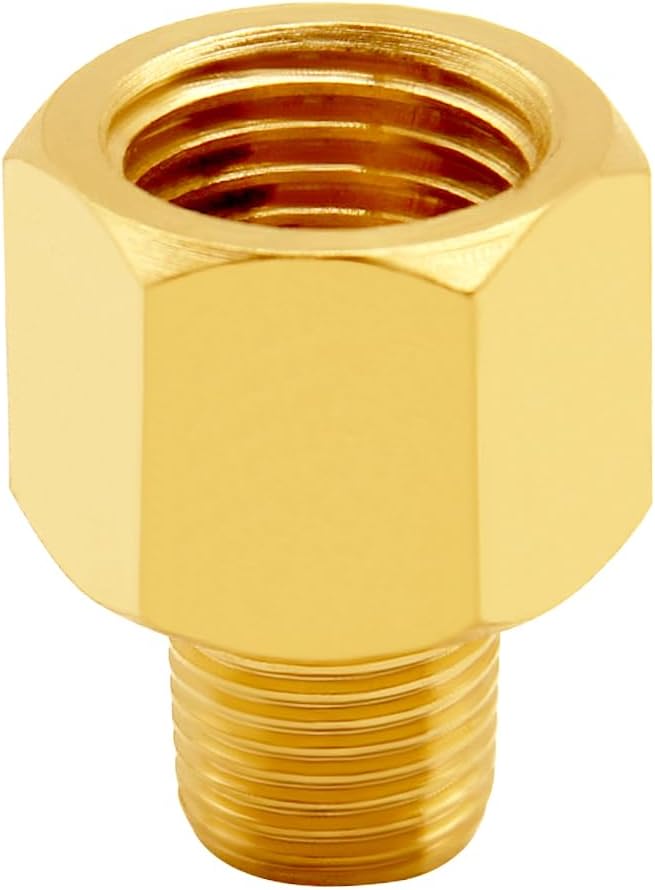 3PCS Brass Reducer Adapter, 3/8" NPT Female to 1/4" NPT Male Thread, Hex Reducing Pipe Fitting Coupler Nipple Connector for Water/Oil/Gas