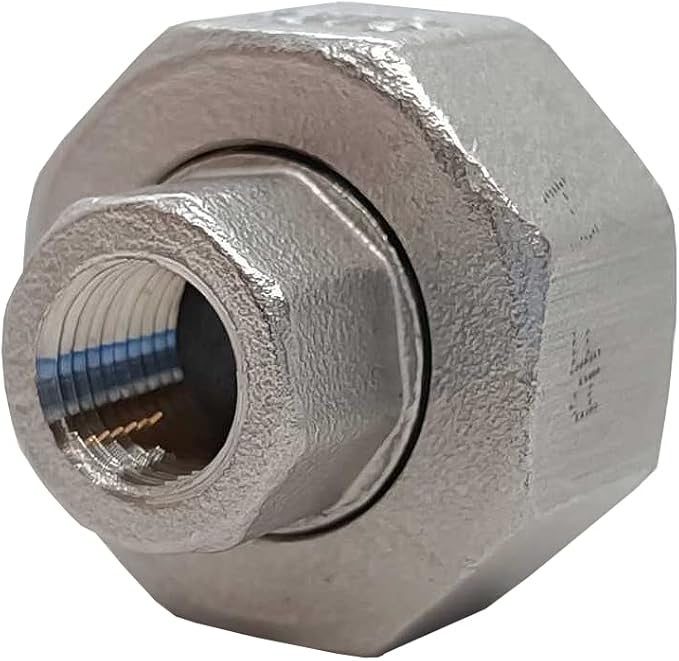 AF Hydro Stainless Steel SS316 Union Pipe Fitting, 1 1/2''NPT Female Thread, Pressure Rating up to 150 PSI, Class 150 Connector Adapter