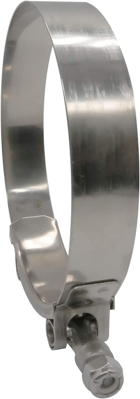 ROADFORMER 148mm - 155mm T-Bolt Hose OD Clamp - Working Range 5.81" - 6.12" for 6 inch Hose OD, Stainless Steel Bolt, SS Band Floating Bridge and Nylon Insert Locknut (148mm - 155mm, 2 pack)