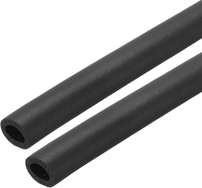 2pcs 1/4" ID Pipe Insulation Foam Tube, EPDM Pipe Cover 2/5" OD Wrap Roll Bar Tubing 4.9FT Long - Insulation Freeze Heat Preservation for Guitar Stand/AC Units/Exercise Machine