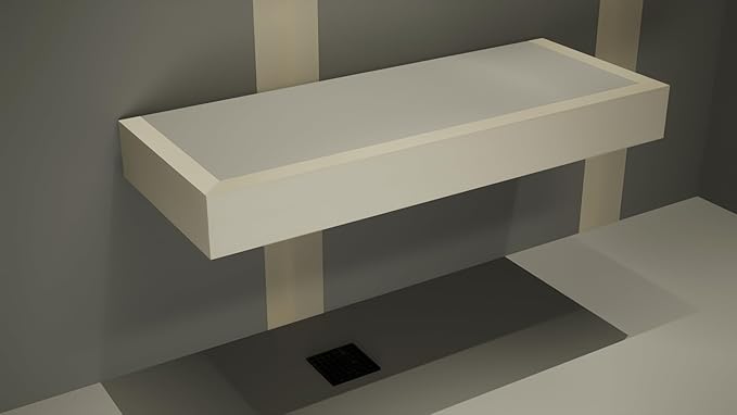 The Original Granite Bracket Floating Shower Bench Kit with Concrete Mesh Foam Board (12x18)-Shower Bench,Bench Seat, DIY Shower Benches,Bathroom Décor, Space Efficiency,1 Count