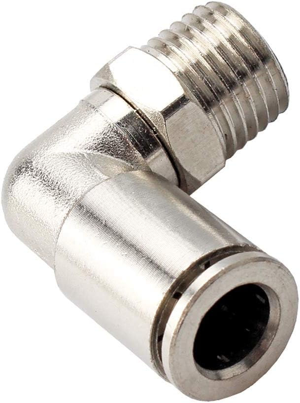 Beduan Brass BPL Push to Connect Air Fittings Elbow 1/2" Tube OD x 3/8" NPT Male 90° Degree Adapter (Pack of 5)