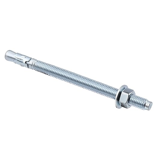 3/8 inch x 5 inch - 5 Pieces Wedge Anchor Zinc Plated Heavy Duty Fastener for Concrete