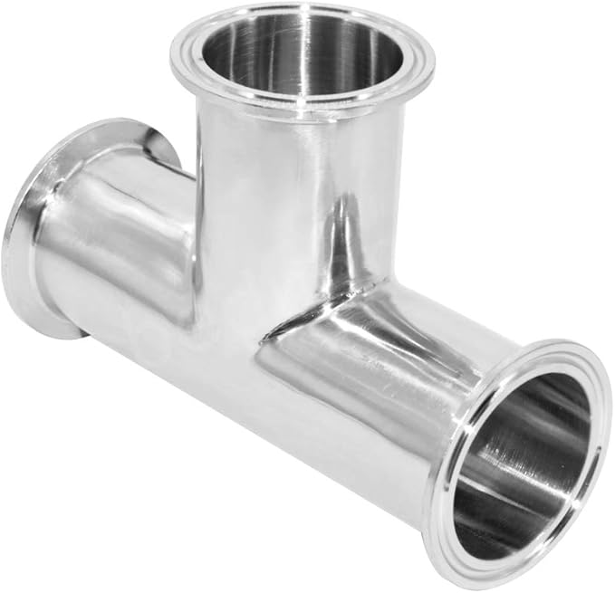 Beduan 2" Tri Clamp Tee 3 Way Stainless Steel 304 Sanitary Fitting (51mm Pipe OD)