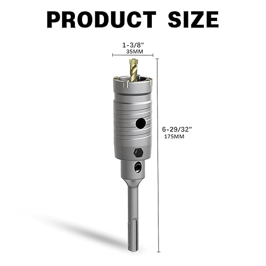 1-3/8" Concrete Hole Saw,35mm Masonry Hole Saw, with 110mm SDS Plus Shank Connecting Rod for Concrete Brick Cement Stone Wall Drilling Home Improvement