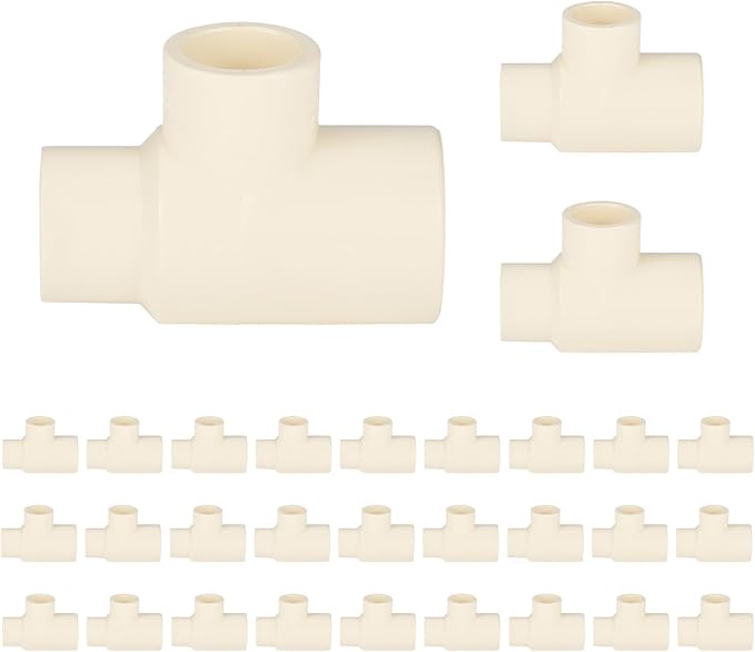 30-PACK EFIELD CPVC Tee Fittings,3/4"x1/2"x1/2" CPVC-CTS Slip Reducing Tee,(CPVC023-10-30PCS)