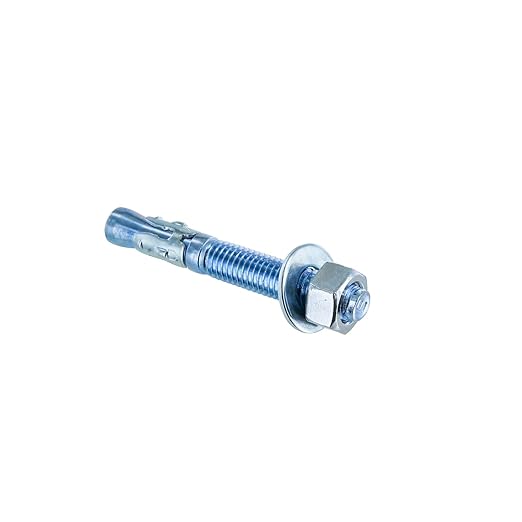 Conquest 1/2" x 3-3/4" Zinc Plated Wedge Anchors (Box of 25) – High Performance Concrete Anchors – Rust Resistant Zinc Plating for Dry Interior Environments – Heavy Duty Fastener for Concrete