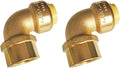 HQMPC 1/2" Pex Fittings No Lead Female PushFit Elbow 90-Degree -PEX Fitting 90 Degree Elbow Push-to-Connect Plumbing Fit for Copper, PEX, CPVC (2pcs 1/2") …